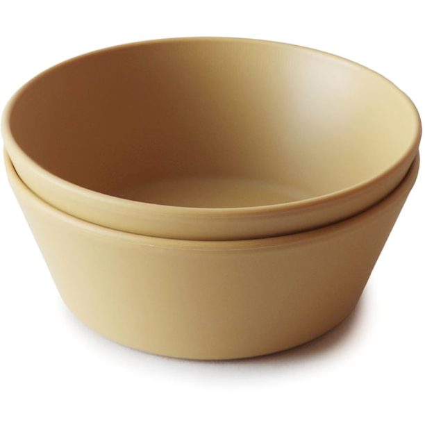 Mushie Round Dinnerware Bowl купичка Mustard 2 бр. на ниска цена