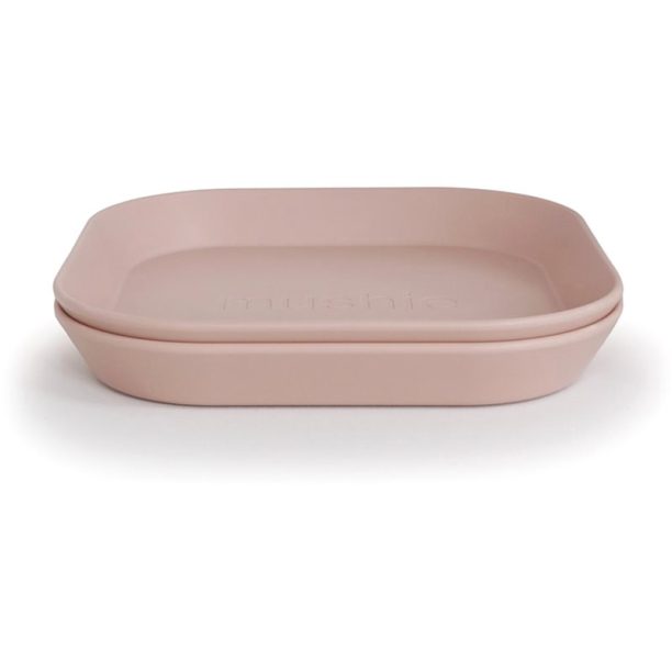 Mushie Square Dinnerware Plates чиния Blush 2 бр. на ниска цена