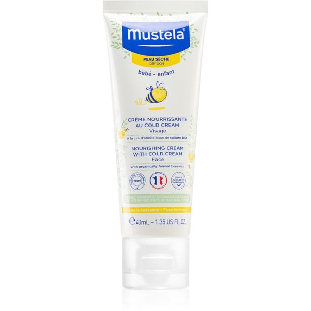 Mustela Bébé Dry Skin подхранващ крем за суха кожа за деца от раждането им 40 мл.