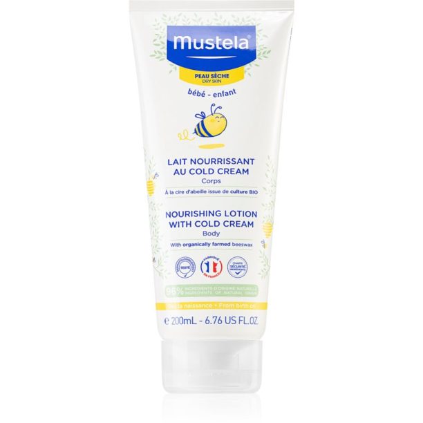 Mustela Bébé Soin тоалетно мляко за тяло съдържа cold cream 200 мл.