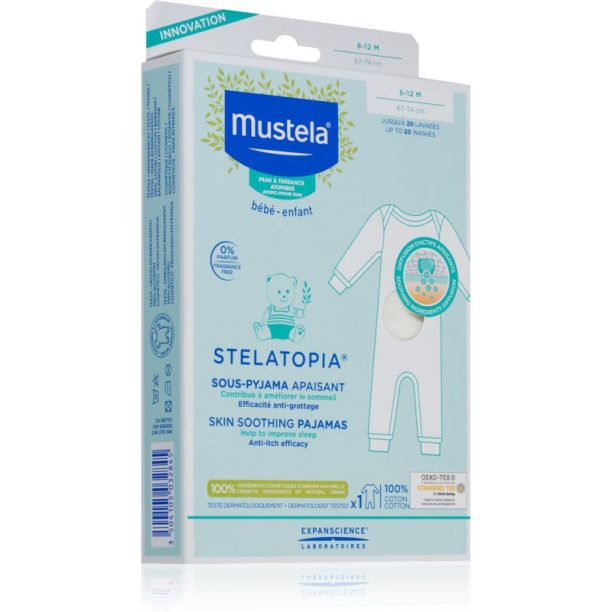 Mustela Bébé Stelatopia успокояваща пижама за атопична кожа 6-12 m 1 бр.