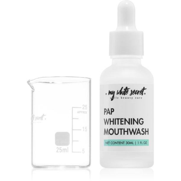 My White Secret PAP Whitening Mouthwash концентрирана вода за уста с избелващ ефект 30 мл.