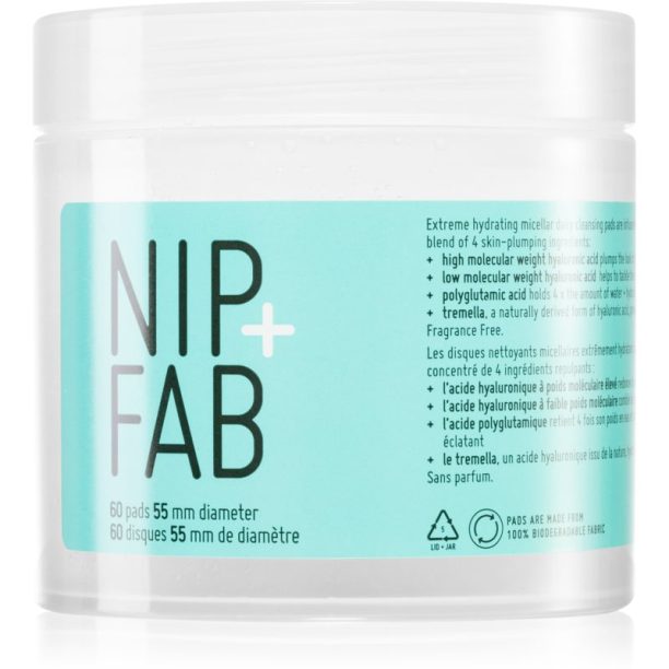 NIP+FAB Hyaluronic Fix Extreme4 почистващи тампони 60 мл. на ниска цена