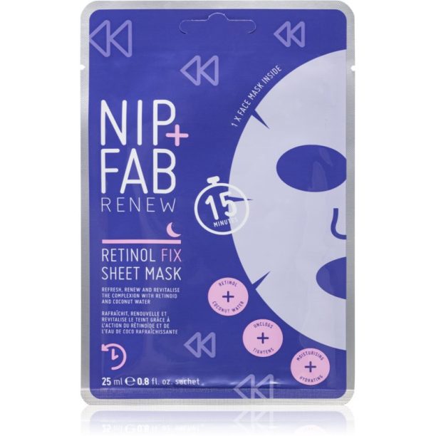 NIP+FAB Retinol Fix платнена маска за нощ 1 бр. на ниска цена