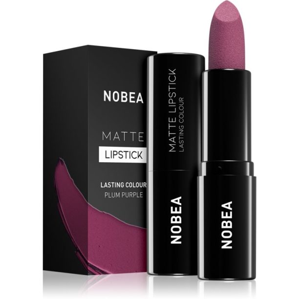 NOBEA Day-to-Day Matte Lipstick матиращо червило цвят Plum purple #M15 3 гр. на ниска цена