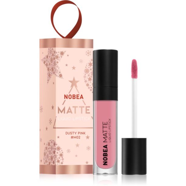 NOBEA Festive Matte Liquid Lipstick матиращо течно червило цвят Dusty Pink 7 мл. на ниска цена