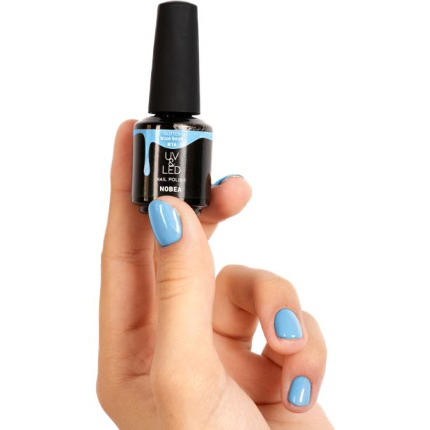 NOBEA UV & LED Nail Polish гел лак за нокти с използване на UV/LED лампа бляскав цвят Blue bead #16 6 мл. купи на топ цена