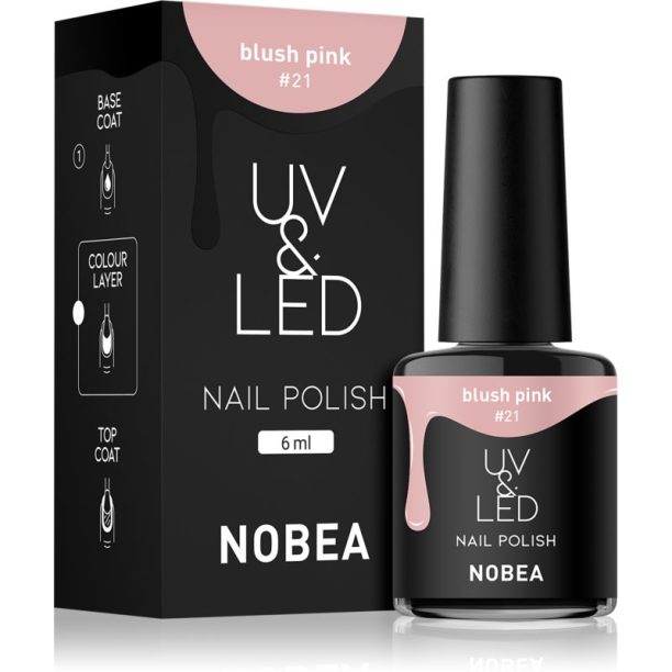 NOBEA UV & LED Nail Polish гел лак за нокти с използване на UV/LED лампа бляскав цвят Blush pink #21 6 мл. на ниска цена