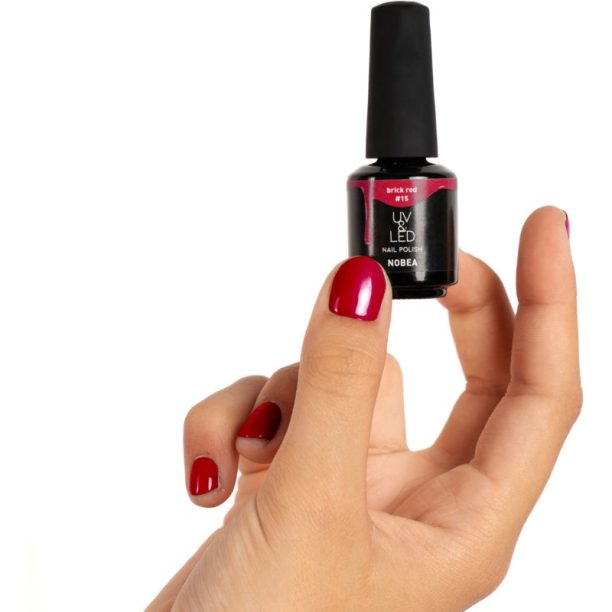 NOBEA UV & LED Nail Polish гел лак за нокти с използване на UV/LED лампа бляскав цвят Brick red #15 6 мл. купи на топ цена