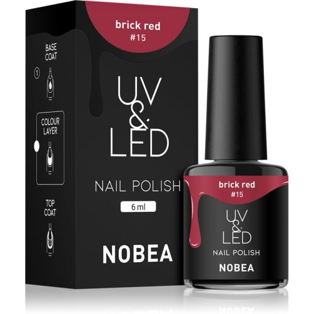 NOBEA UV & LED Nail Polish гел лак за нокти с използване на UV/LED лампа бляскав цвят Brick red #15 6 мл. на ниска цена