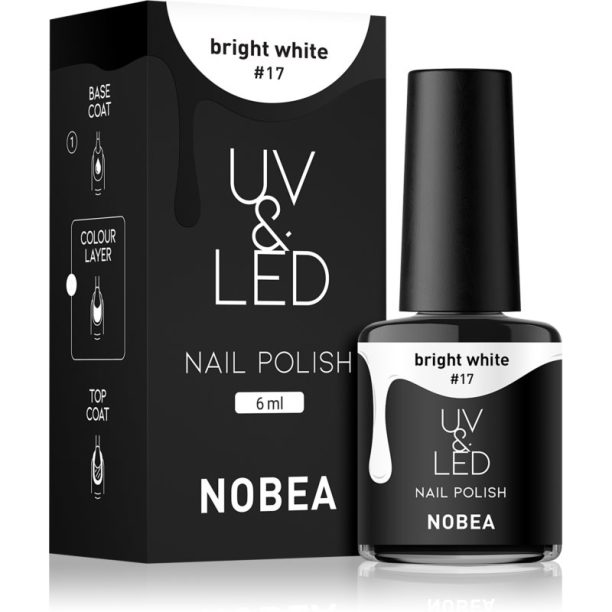 NOBEA UV & LED Nail Polish гел лак за нокти с използване на UV/LED лампа бляскав цвят Bright white #17 6 мл. на ниска цена