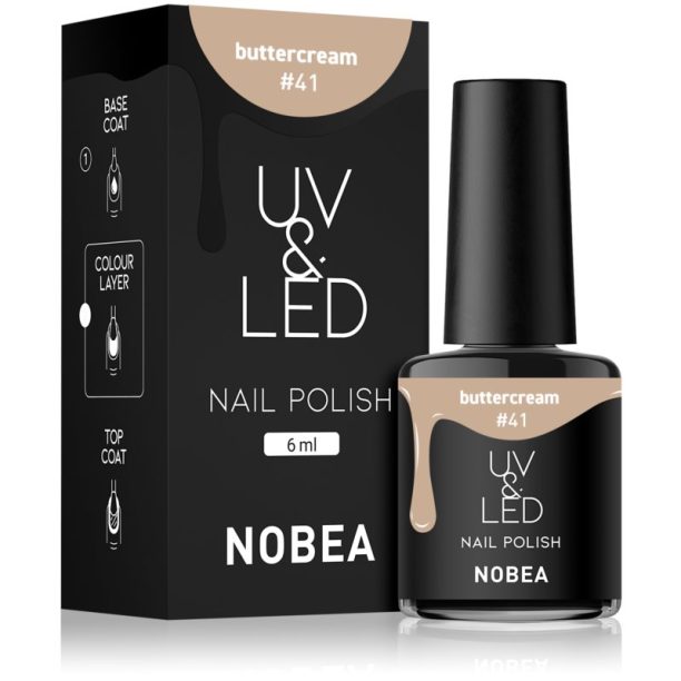 NOBEA UV & LED Nail Polish гел лак за нокти с използване на UV/LED лампа бляскав цвят Buttercream #41 6 мл.