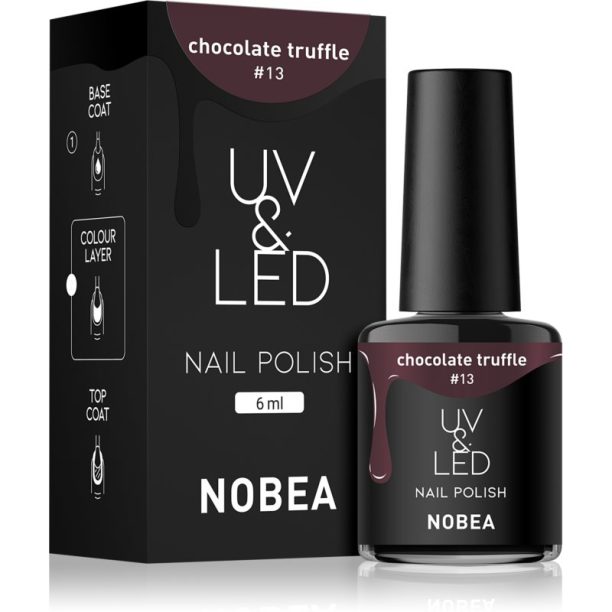 NOBEA UV & LED Nail Polish гел лак за нокти с използване на UV/LED лампа бляскав цвят Chocolate truffle #13 6 мл. на ниска цена