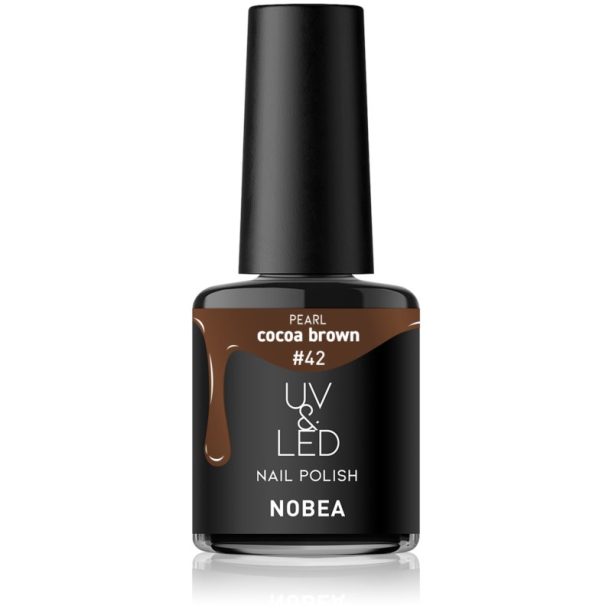 NOBEA UV & LED Nail Polish гел лак за нокти с използване на UV/LED лампа бляскав цвят Cocoa brown #42 6 мл. на ниска цена