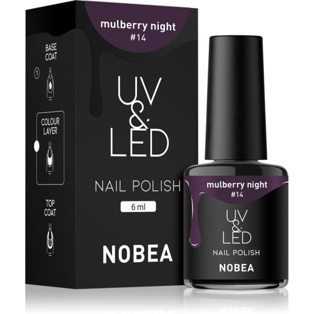 NOBEA UV & LED Nail Polish гел лак за нокти с използване на UV/LED лампа бляскав цвят Mulberry night #14 6 мл. на ниска цена