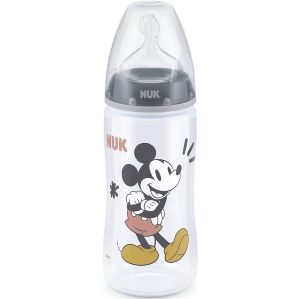 NUK First Choice Mickey Mouse бебешко шише Grey 300 мл.