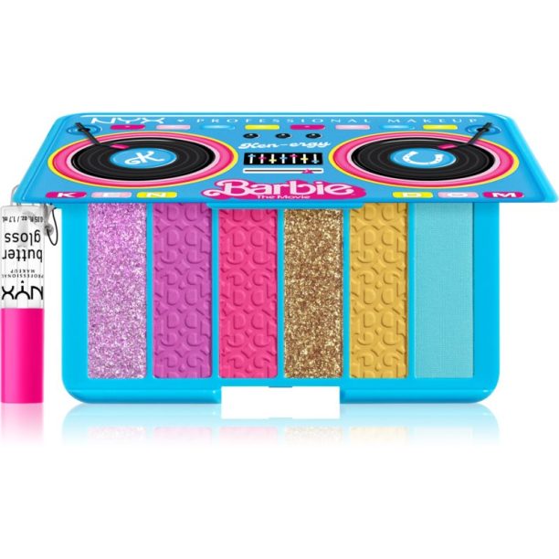 NYX Professional Makeup Barbie On The Go Eye Palette палитра сенки за очи цвят 02 Turn up the KEN-ERGY! 45 гр.