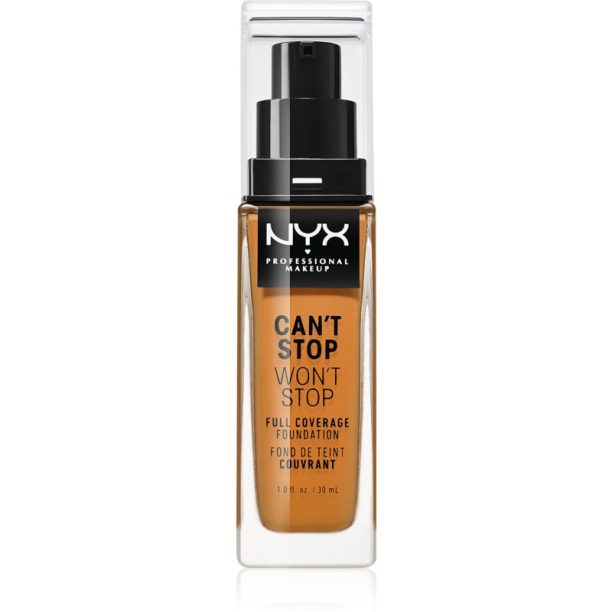 NYX Professional Makeup Can't Stop Won't Stop Full Coverage Foundation високо покривен фон дьо тен цвят 18 Deep Sable 30 мл. на ниска цена