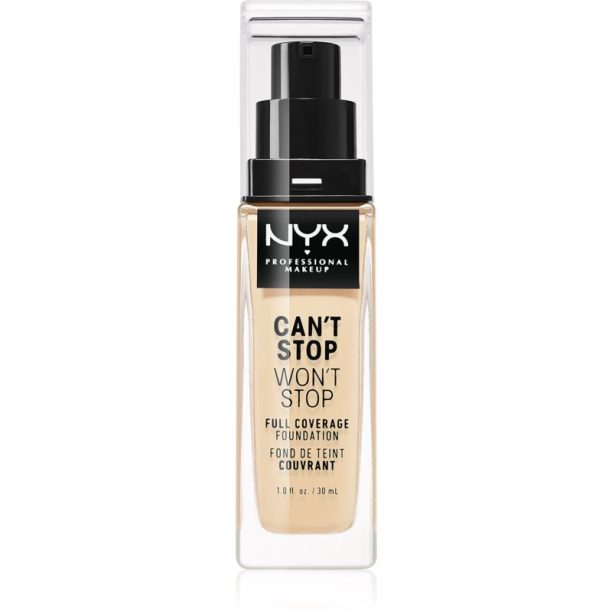 NYX Professional Makeup Can't Stop Won't Stop Full Coverage Foundation високо покривен фон дьо тен цвят 6.3 Warm Vanilla 30 мл. на ниска цена