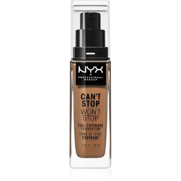 NYX Professional Makeup Can't Stop Won't Stop Full Coverage Foundation високо покривен фон дьо тен цвят Cinnamon 30 мл.