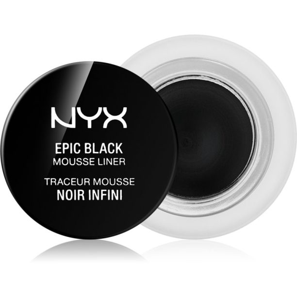 NYX Professional Makeup Epic Black Mousse Liner водоустойчива очна линия цвят 01 Black 3 мл.