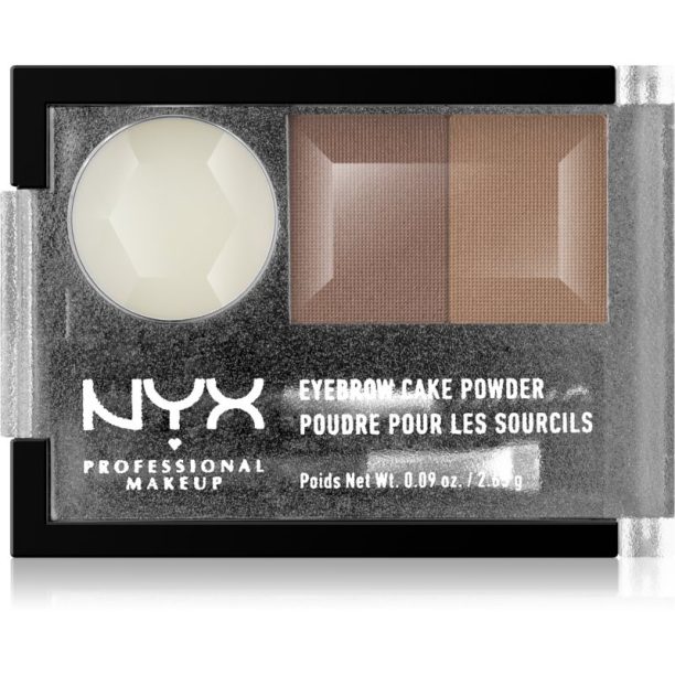 NYX Professional Makeup Eyebrow Cake Powder комплект за оформяне на вежди цвят 06 Blonde 2.65 гр.