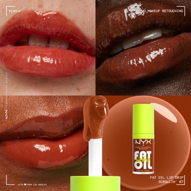 NYX Professional Makeup Fat Oil Lip Drip масло от нар цвят 07 Scrollin 4