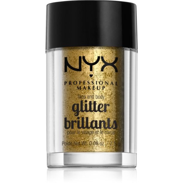 NYX Professional Makeup Face & Body Glitter Brillants брокат за лице и тяло цвят 05 Gold 2.5 гр.