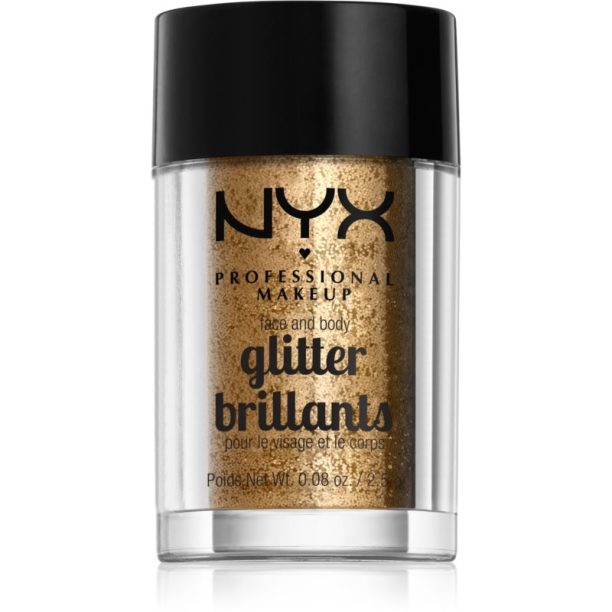 NYX Professional Makeup Face & Body Glitter Brillants брокат за лице и тяло цвят 08 Bronze 2.5 гр.