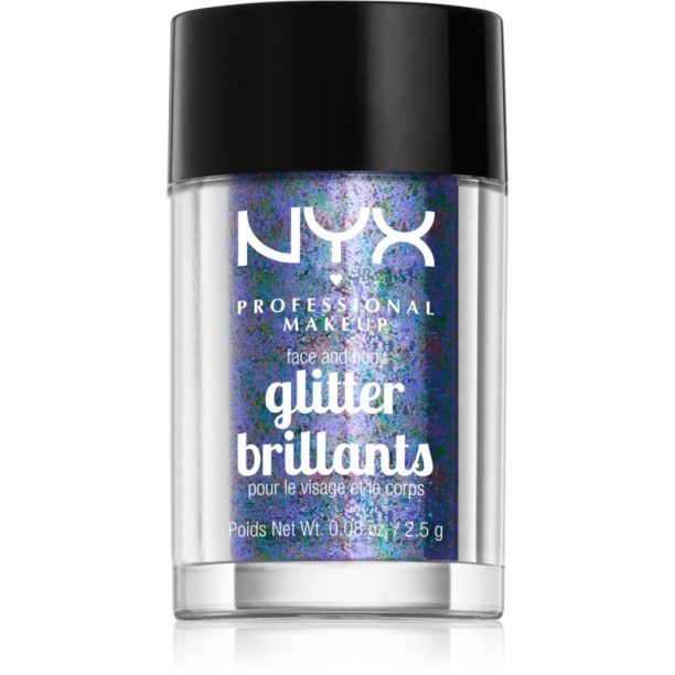 NYX Professional Makeup Face & Body Glitter Brillants брокат за лице и тяло цвят 11 Violet 2.5 гр.