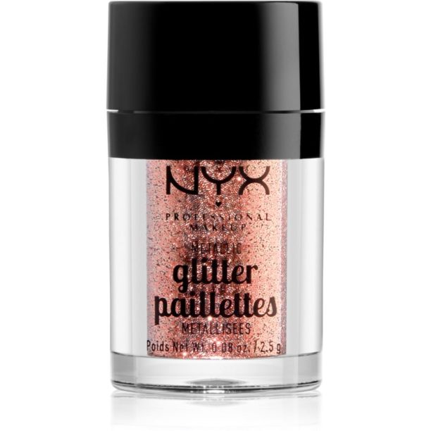 NYX Professional Makeup Glitter Goals металически брокат за лице и тяло цвят 01 Dubai Bronze 2.5 гр.