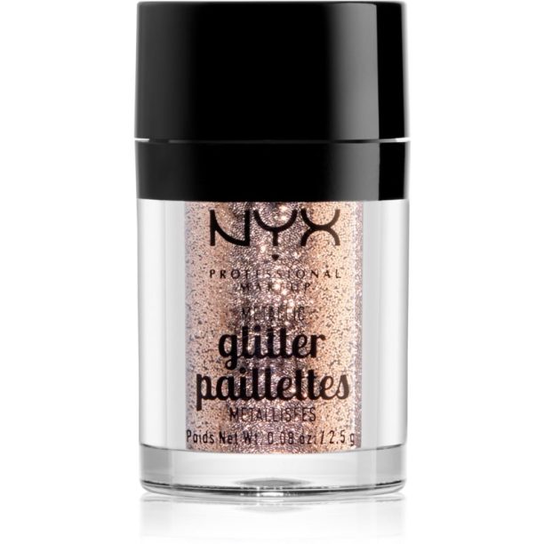 NYX Professional Makeup Glitter Goals металически брокат за лице и тяло цвят 04 Goldstone 2.5 гр.