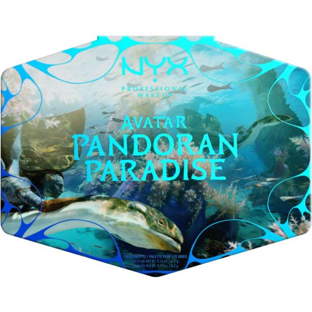 NYX Professional Makeup Limited Edition Avatar Pandoran Paradise Palette палитра с хайлайтъри и ружове 6x3