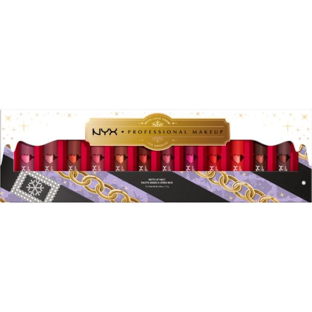 NYX Professional Makeup Limited Edition Xmass 2022 Mrs Claus Oh Deer Matte Lip Vault комплект червила (с матиращ ефект) на ниска цена