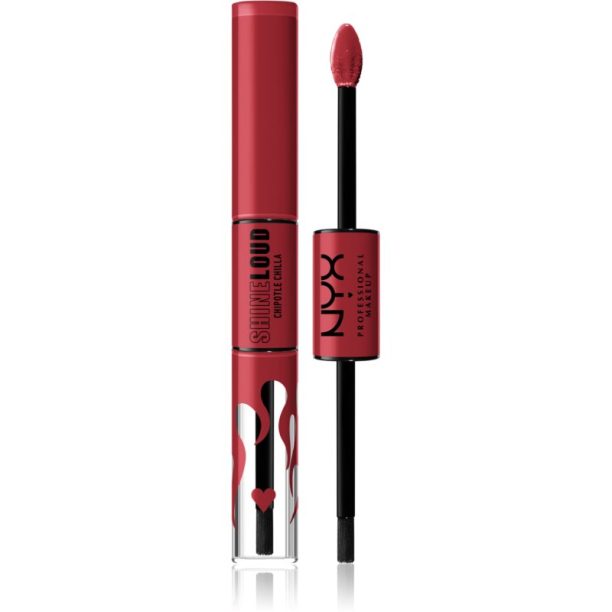 NYX Professional Makeup Shine Loud High Shine Lip Color течно червило със силен гланц цвят 34 Rebel In Red Serrano 6