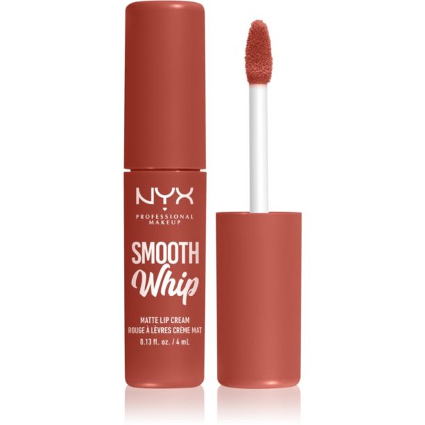 NYX Professional Makeup Smooth Whip Matte Lip Cream кадифено червило с изглаждащ ефект цвят 07 Pushin' Cushion 4 мл.