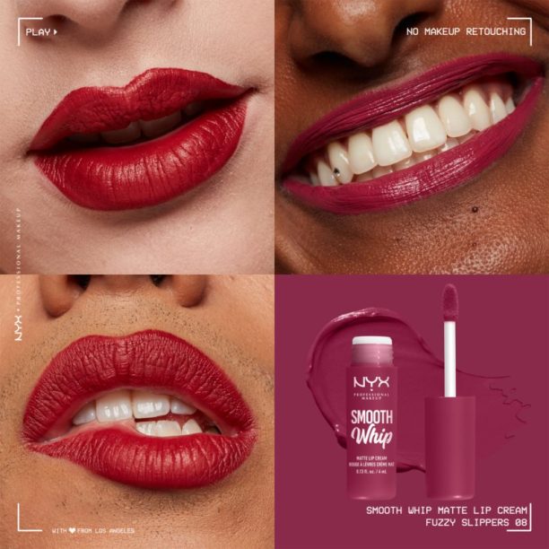 NYX Professional Makeup Smooth Whip Matte Lip Cream кадифено червило с изглаждащ ефект цвят 08 Fuzzy Slippers 4 мл. купи на топ цена