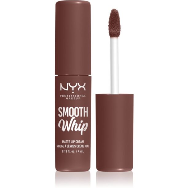 NYX Professional Makeup Smooth Whip Matte Lip Cream кадифено червило с изглаждащ ефект цвят 17 Thread Count 4 мл.