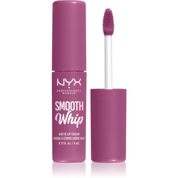 NYX Professional Makeup Smooth Whip Matte Lip Cream кадифено червило с изглаждащ ефект цвят 19 Snuggle Sesh 4 мл.