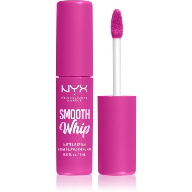 NYX Professional Makeup Smooth Whip Matte Lip Cream кадифено червило с изглаждащ ефект цвят 20 Pom Pom 4 мл.