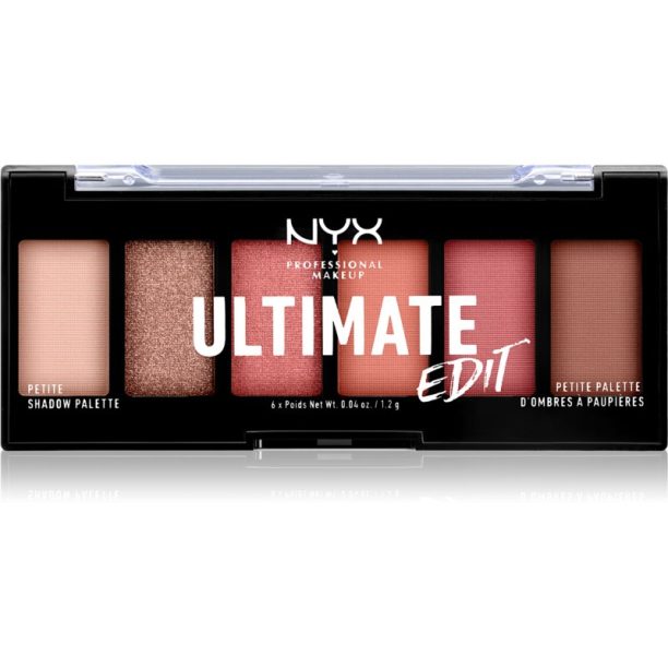 NYX Professional Makeup Ultimate Edit Petite Shadow палитра сенки за очи цвят 01 Warm Neutrals 6x1.2 гр. на ниска цена