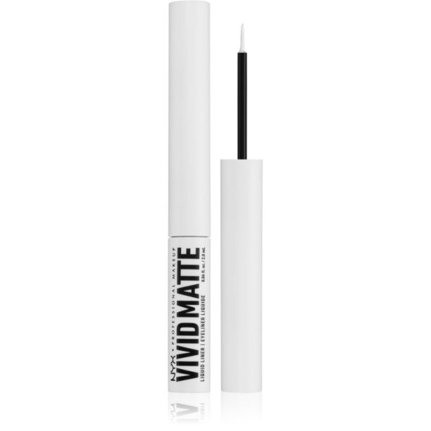 NYX Professional Makeup Vivid Matte течни очни линии с матиращ ефект цвят White 4 мл.