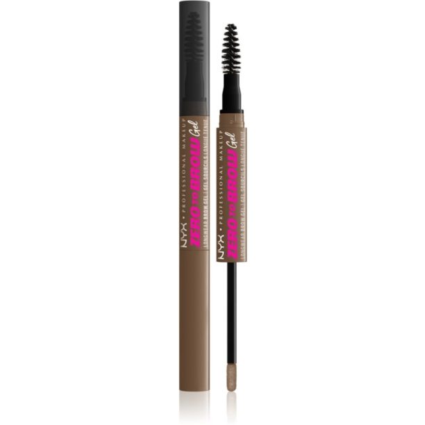 NYX Professional Makeup Zero To Brow Gel гел за вежди с апликатор цвят 02 Ash Blonde 2 мл.