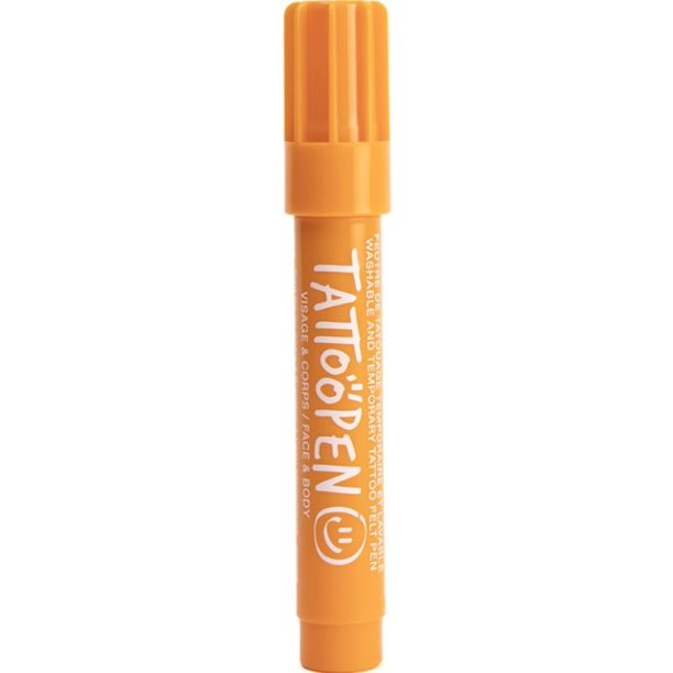 Nailmatic Tattoo Pen писалка за татуировки за лице и тяло Orange 1 бр.