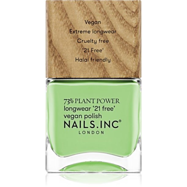 Nails Inc. Vegan Nail Polish дълготраен лак за нокти цвят Easy Being Green 14 мл.