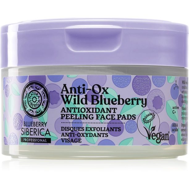 Natura Siberica Anti-Ox Wild Blueberry ексфолиращи тампони за лице 20 бр.