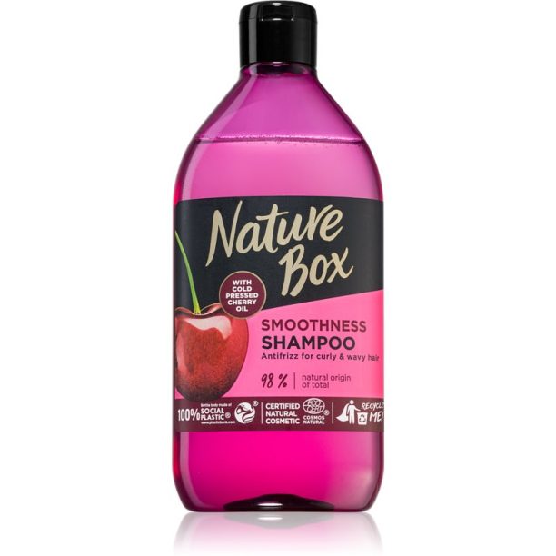 Nature Box Cherry изглаждащ шампоан за непокорна коса 385 мл.