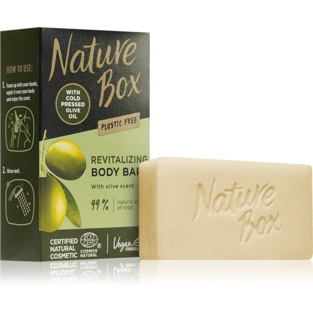 Nature Box Olive Oil почистващ твърд сапун за тяло 100 гр.