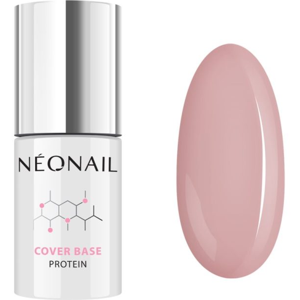 NeoNail Cover Base Protein базов и покривен лак за нокти с гел цвят Natural Nude 7