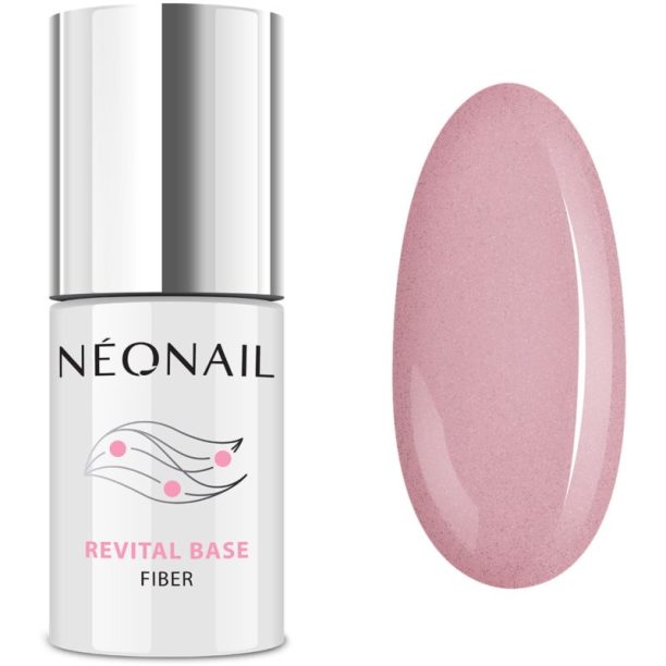 NeoNail Revital Base Fiber основно гел покритие за гел и акрилни нокти цвят Blinking Cover Pink 7